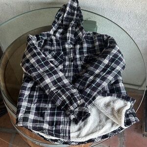 Boston Traders Black and White Plaid Puffer Jacket